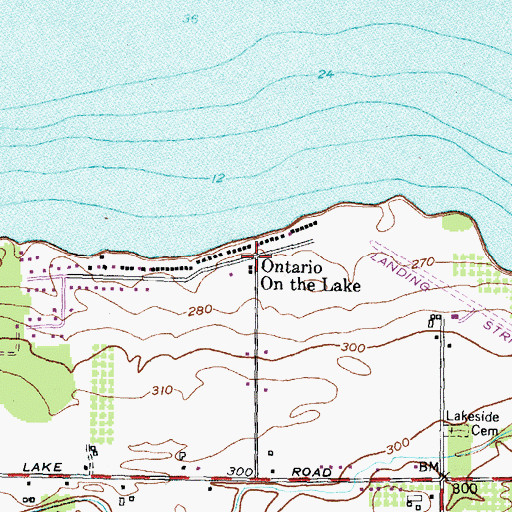 Topographic Map of Ontario on the Lake, NY