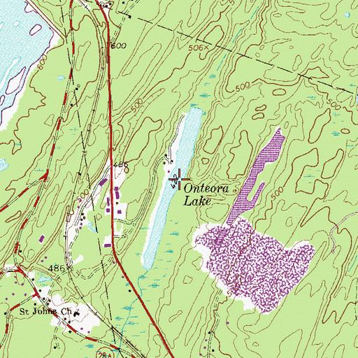 Topographic Map of Onteora Lake, NY