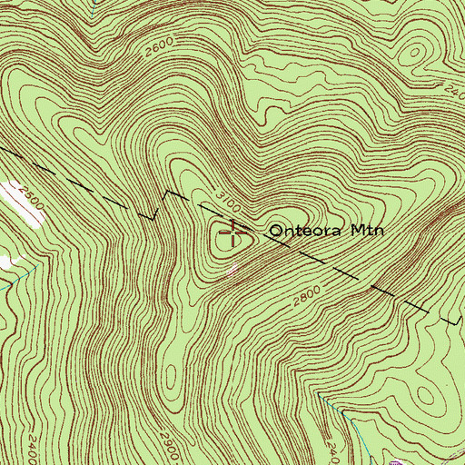 Topographic Map of Onteora Mountain, NY