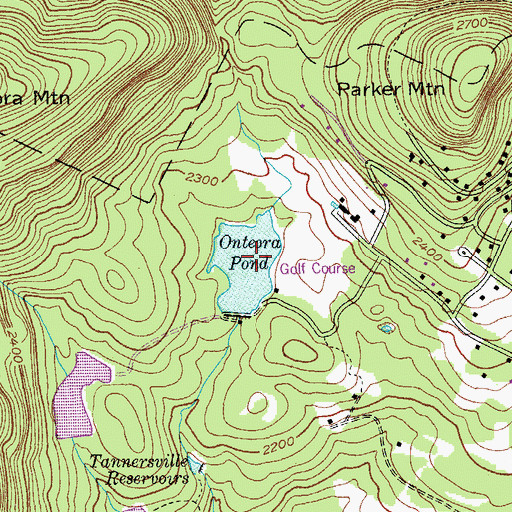 Topographic Map of Onteora Pond, NY