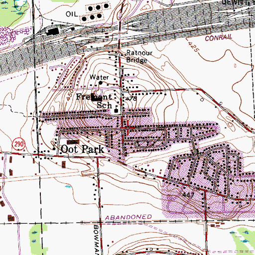 Topographic Map of Oot Park, NY