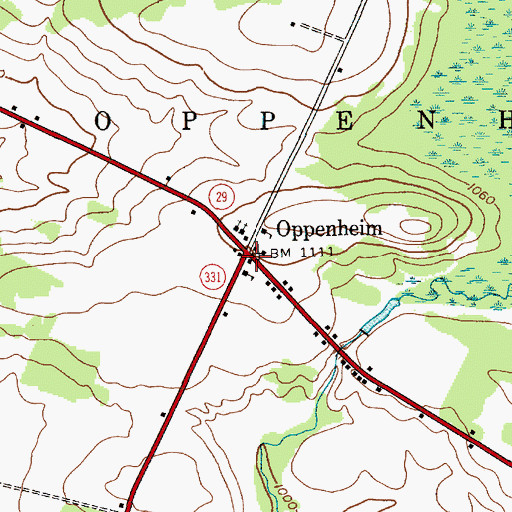 Topographic Map of Oppenheim, NY