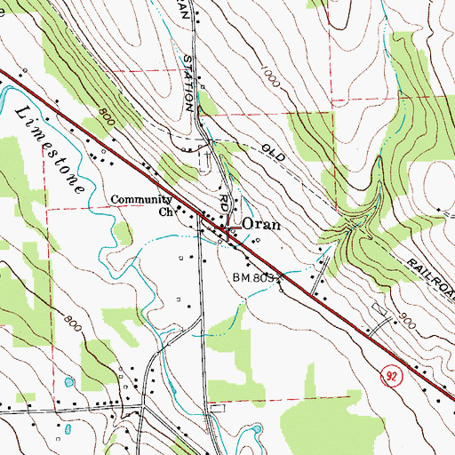 Topographic Map of Oran, NY