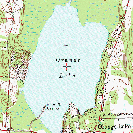 Topographic Map of Orange Lake, NY