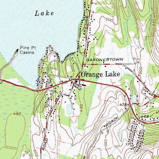 Topographic Map of Orange Lake, NY