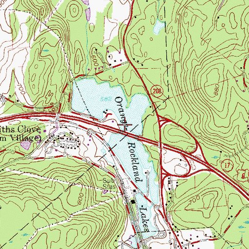 Topographic Map of Orange-Rockland Lake, NY