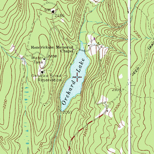 Topographic Map of Orchard Lake, NY