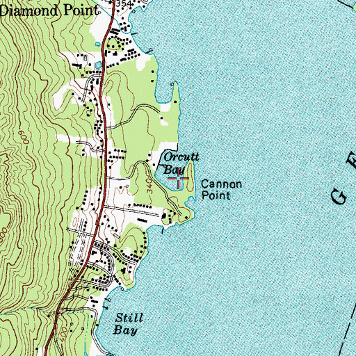 Topographic Map of Orcutt Bay, NY