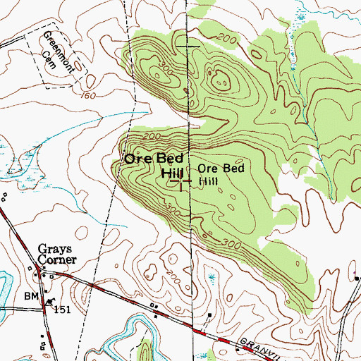 Topographic Map of Ore Bed Hill, NY