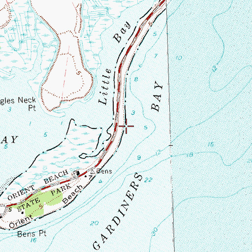 Topographic Map of Orient Beach, NY