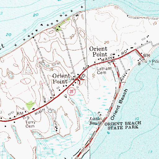 Topographic Map of Orient Point, NY