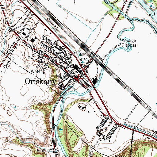 Topographic Map of Oriskany, NY