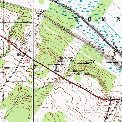 Topographic Map of Oriskany Battle Monument, NY