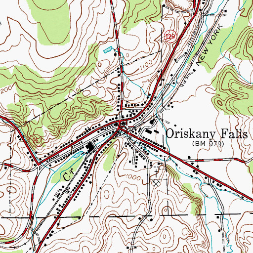 Topographic Map of Oriskany Falls, NY