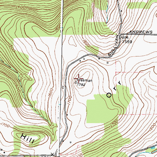 Topographic Map of Orr Hill, NY