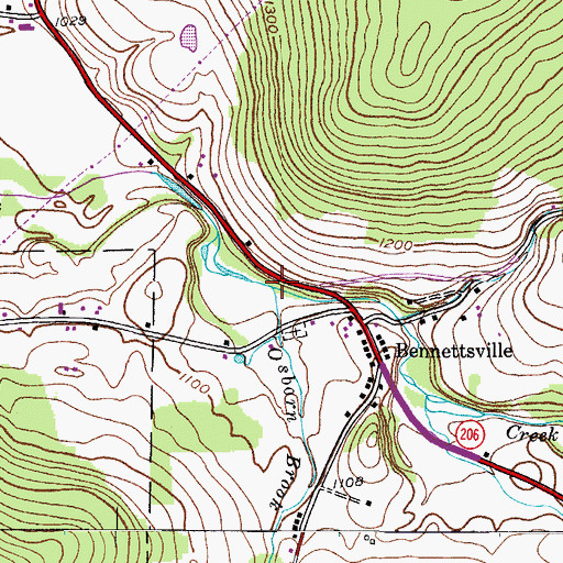 Topographic Map of Osborn Brook, NY