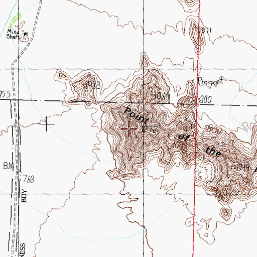 Topographic Map of Point of the Pintas, AZ