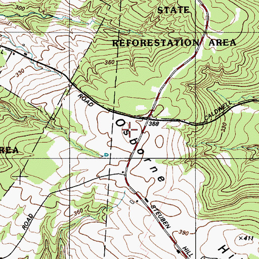 Topographic Map of Osborne Hill, NY