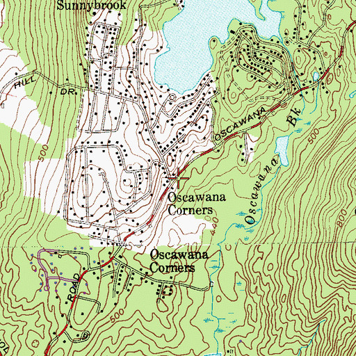 Topographic Map of Oscawana Corners, NY