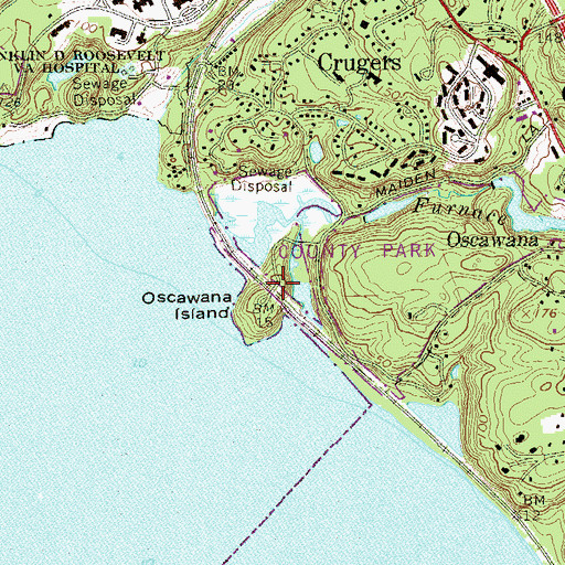 Topographic Map of Oscawana Island, NY
