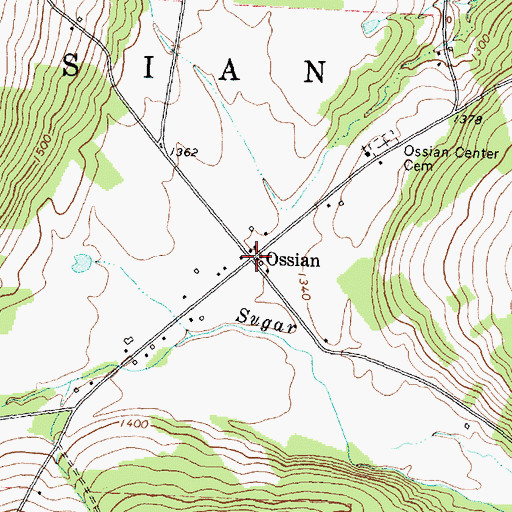 Topographic Map of Ossian, NY