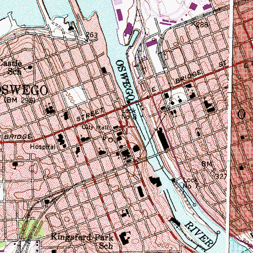 Topographic Map of Oswego, NY