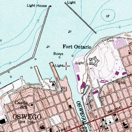 Topographic Map of Oswego River, NY