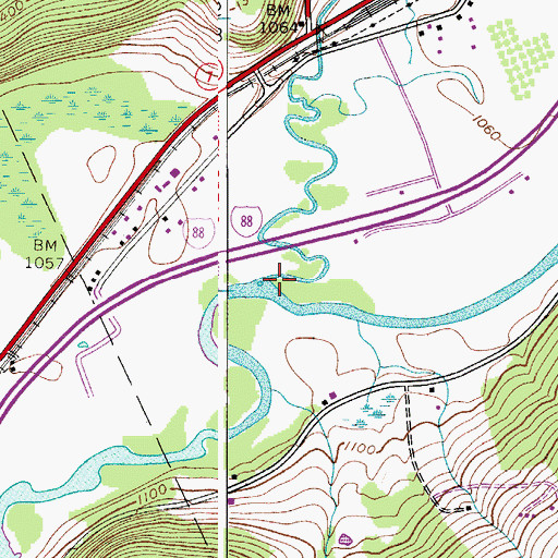 Topographic Map of Otego Creek, NY