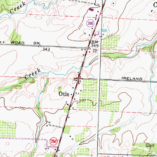 Topographic Map of Otis, NY