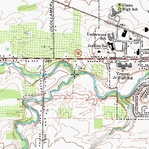 Topographic Map of Otis Creek, NY