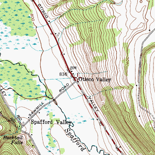 Topographic Map of Otisco Valley, NY