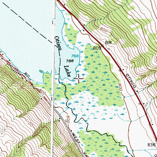 Topographic Map of Otisco Valley, NY