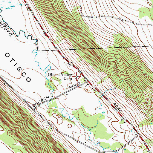 Topographic Map of Spafford Hollow Cemetery, NY