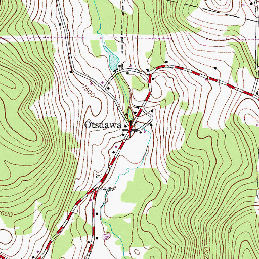 Topographic Map of Otsdawa, NY