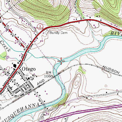 Topographic Map of Otsdawa Creek, NY