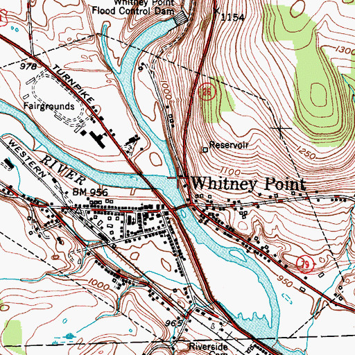 Topographic Map of Otselic River, NY
