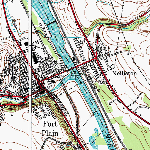 Topographic Map of Otsquago Creek, NY