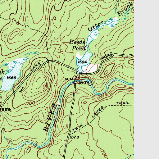 Topographic Map of Otter Brook, NY