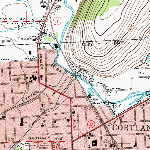 Topographic Map of Otter Creek, NY