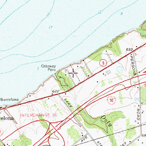 Topographic Map of Ottoway Park, NY