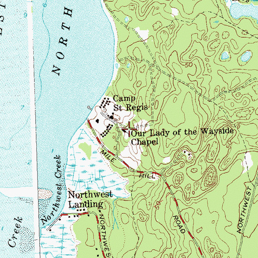 Topographic Map of Our Lady of the Wayside Chapel, NY