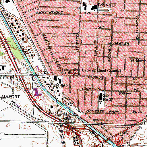 Topographic Map of Our Lady of Good Counsel School, NY