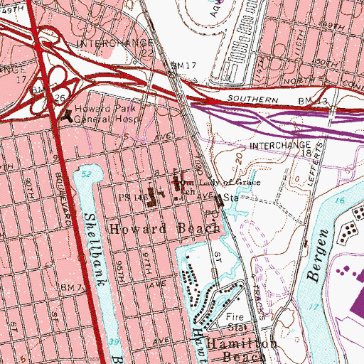 Topographic Map of Our Lady of Grace School, NY
