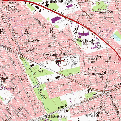 Topographic Map of Our Lady of Grace School, NY