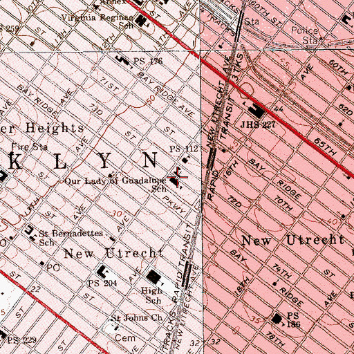 Topographic Map of Our Lady of Guadalupe School, NY