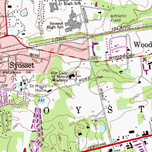 Topographic Map of Our Lady of Mercy Academy, NY