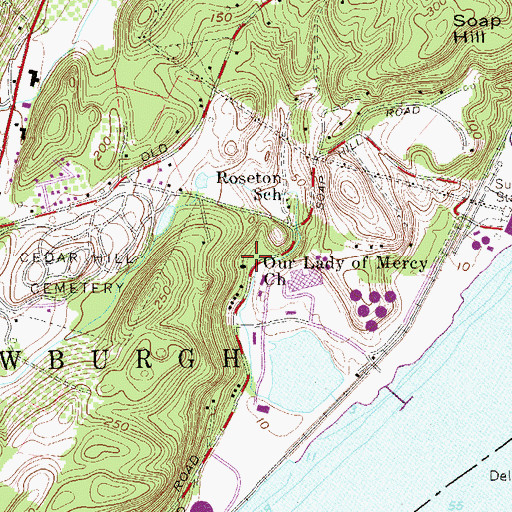 Topographic Map of Our Lady of Mercy Church, NY