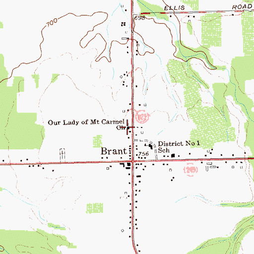 Topographic Map of Our Lady of Mount Carmel Church, NY