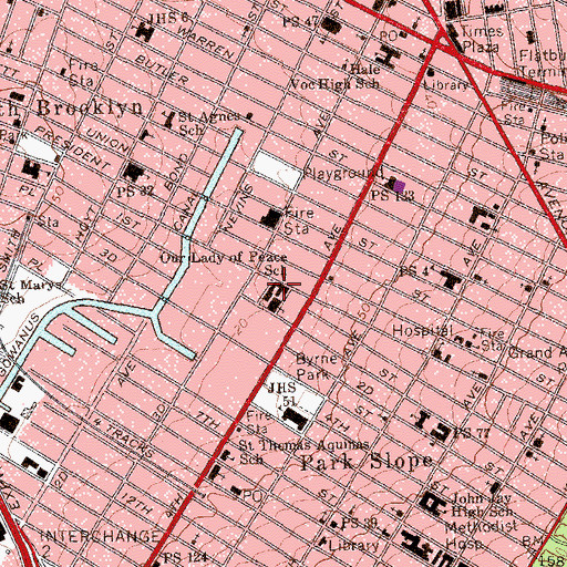 Topographic Map of Our Lady of Peace School, NY