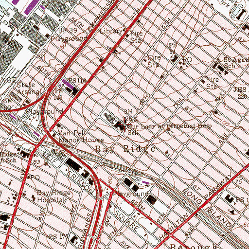 Topographic Map of Our Lady of Perpetual Help School, NY